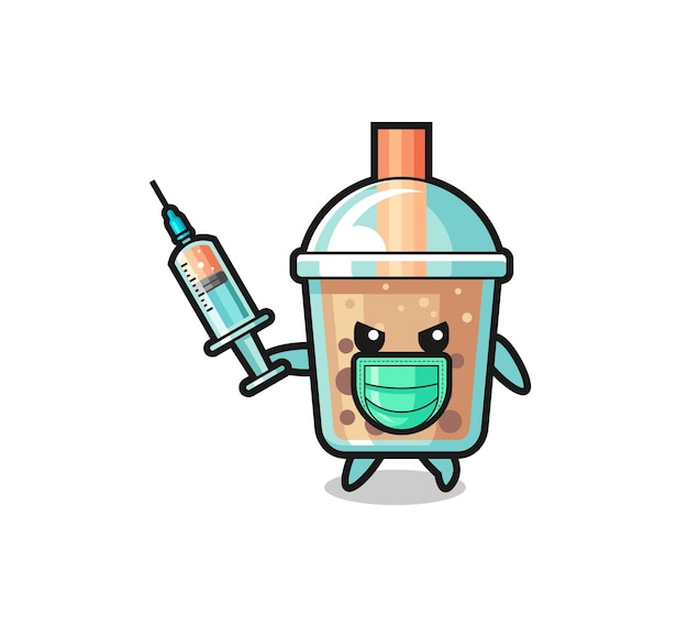 Illustrazione del bubble tea per combattere il virus