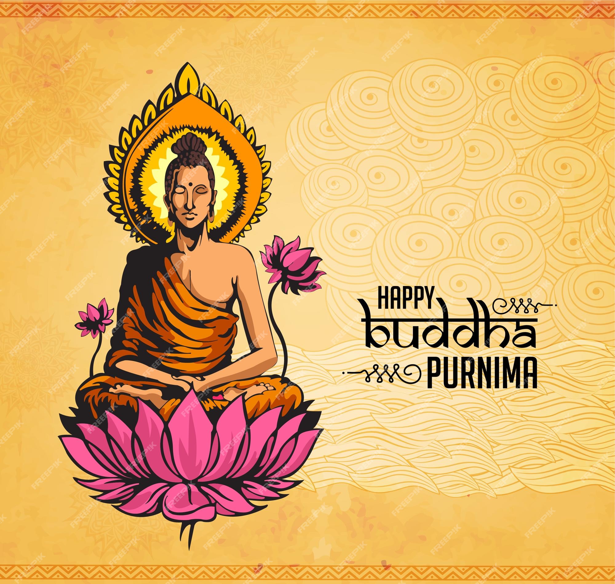 Premium Vector | Illustration of buddha purnima background with nice ...
