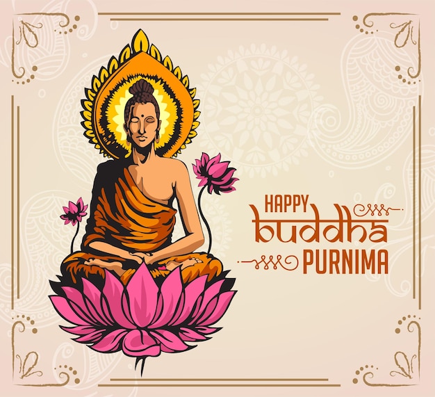 Illustration Of Buddha Purnima Background with nice and creative design