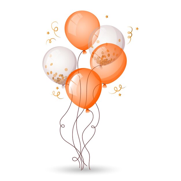 Illustration of a bunch of balloons illustration of balloons orange and white balloons