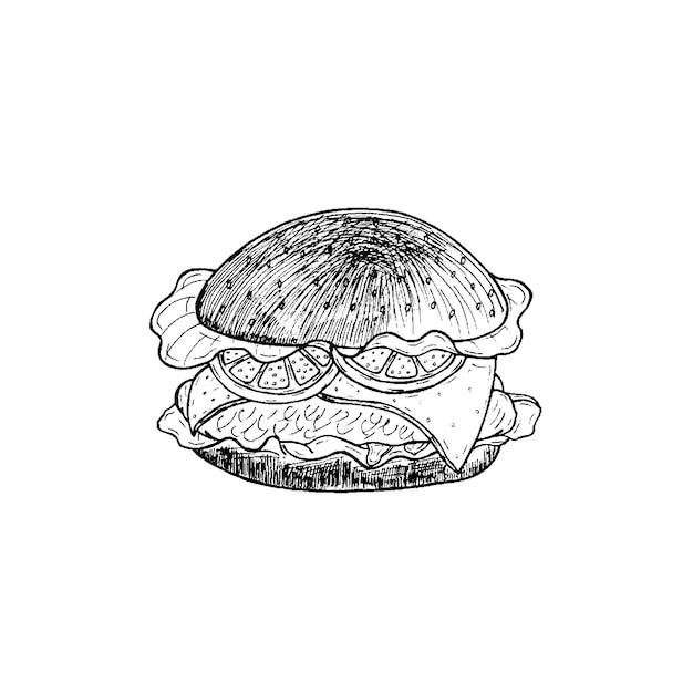 Illustration of a burger vector drawing