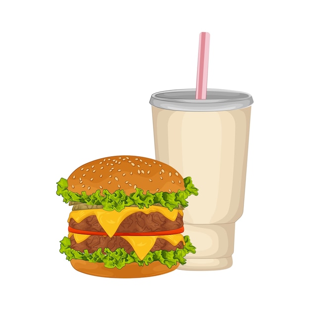 Vettore illustrazione di un hamburger