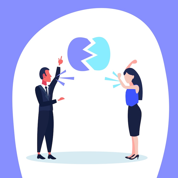 Vector illustration of a business conflict