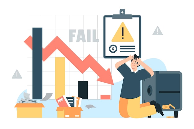 Vector illustration business failure