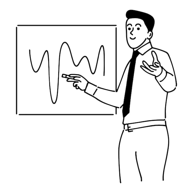 Illustration of a business man explaining