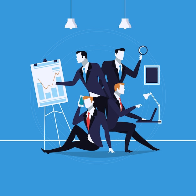 Vector illustration of business people at work