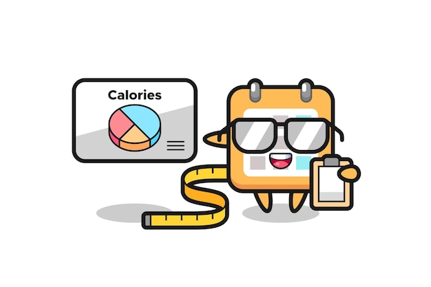 Illustration of calendar mascot as a dietitian