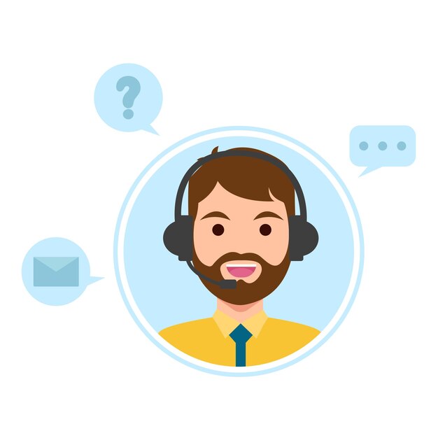 Vector illustration of call center