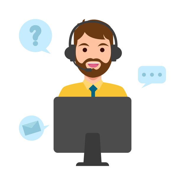 Vector illustration of call center