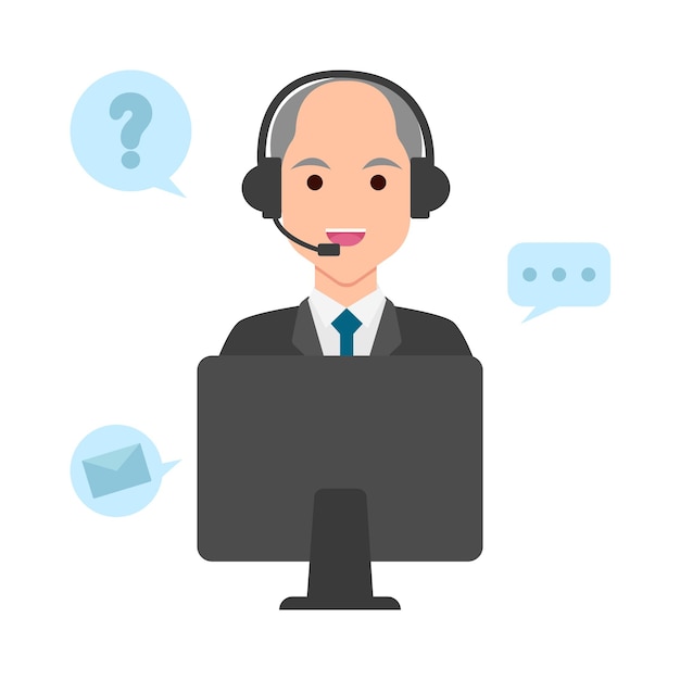 Illustration of call center