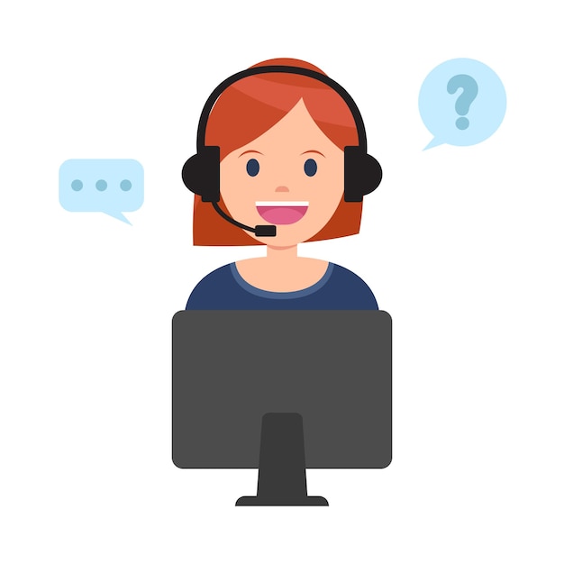 Vector illustration of call center