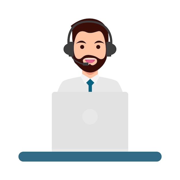 Vector illustration of call center