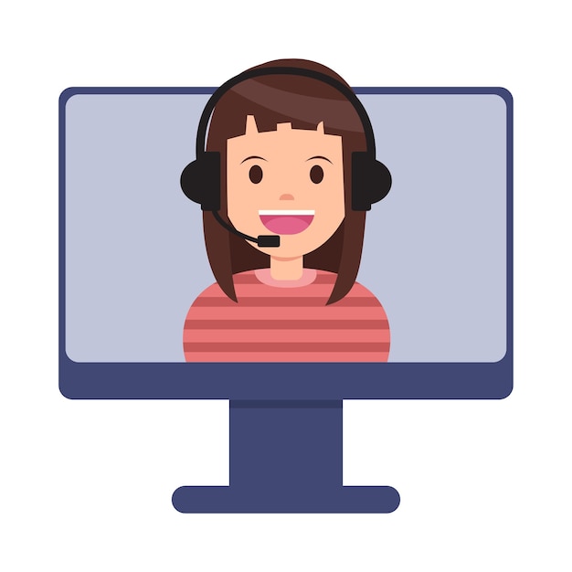 Vector illustration of call center