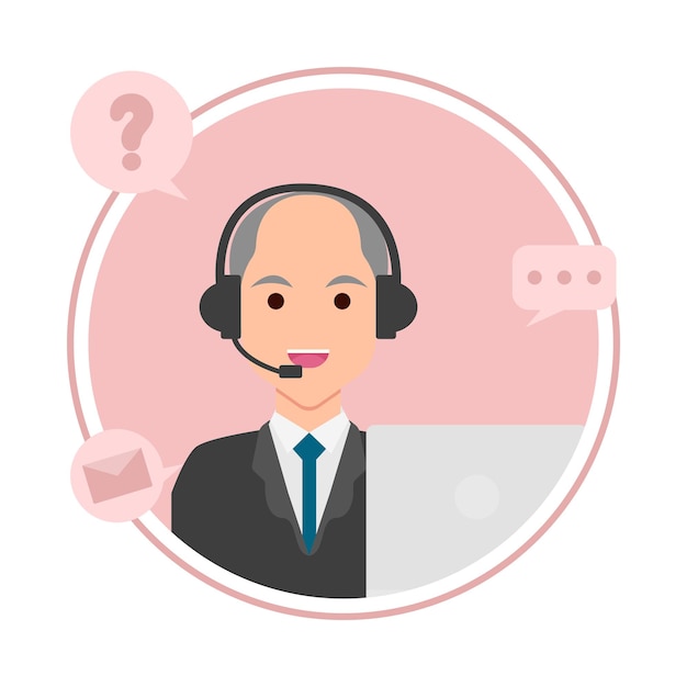 Vector illustration of call center