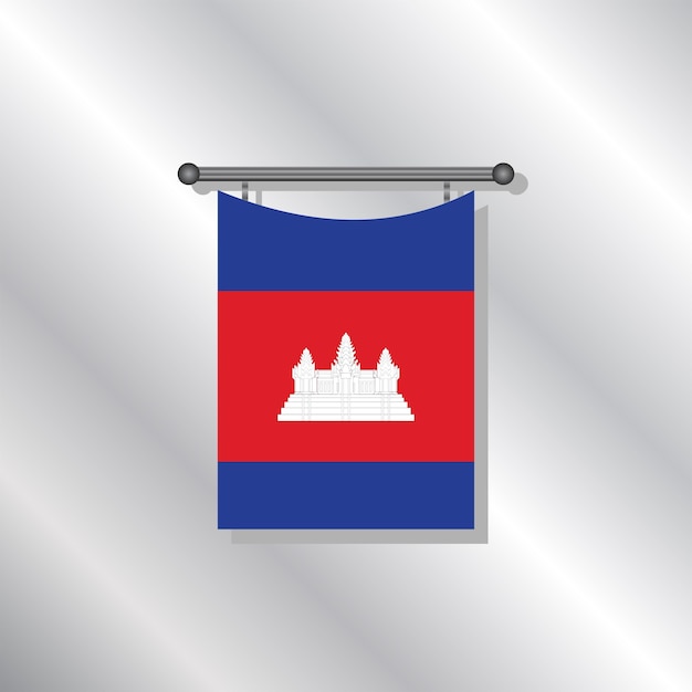 Vector illustration of cambodia flag template