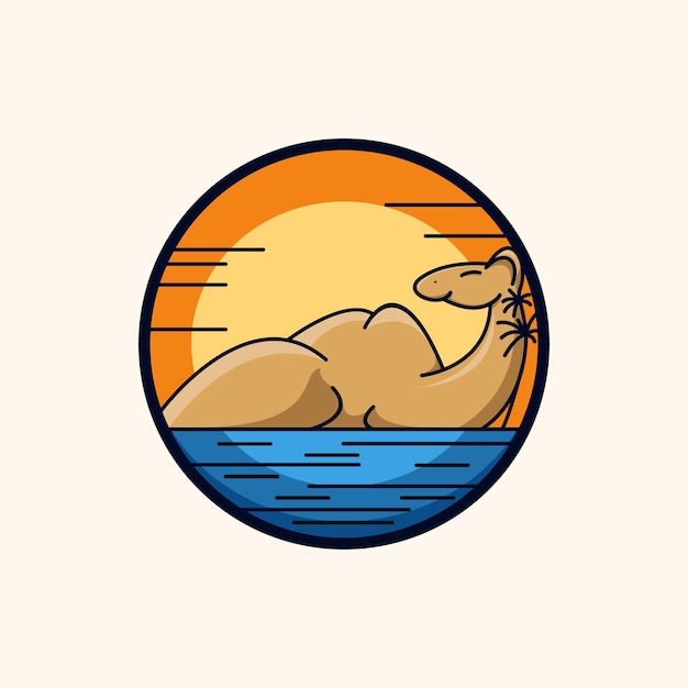 Vector illustration camel with beach design vector