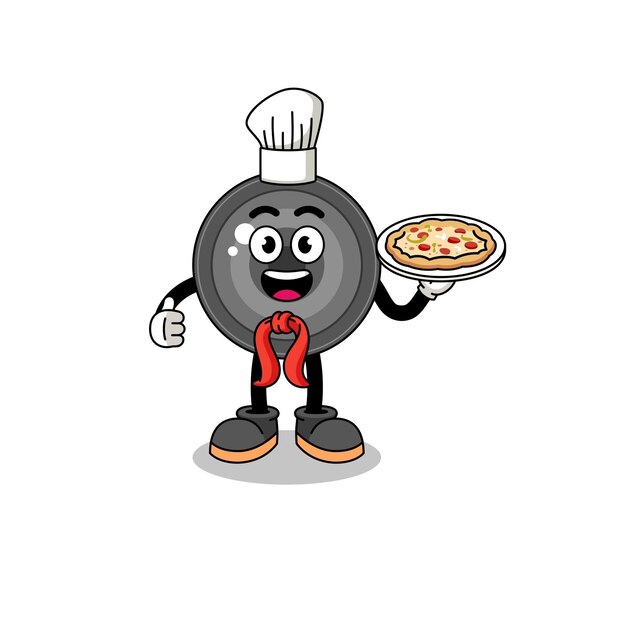 Illustration of camera lens as an italian chef