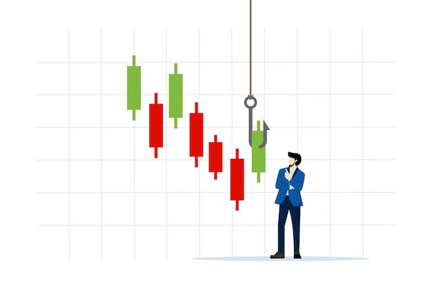 illustration of candlestick signal concept to buy or sell in crypto trading or stock market