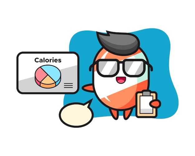 Vector illustration of candy mascot as a dietitian