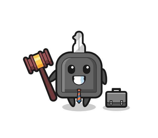 Illustration of car key mascot as a lawyer  cute style design for t shirt sticker logo element