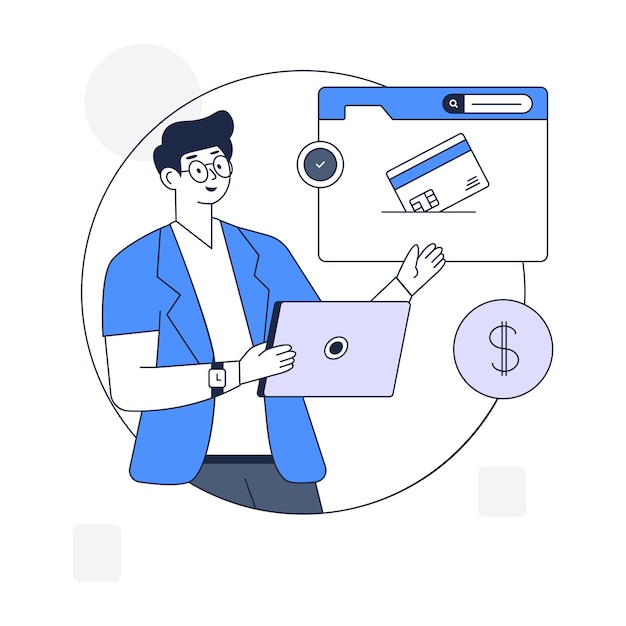 An illustration of card payment outline design