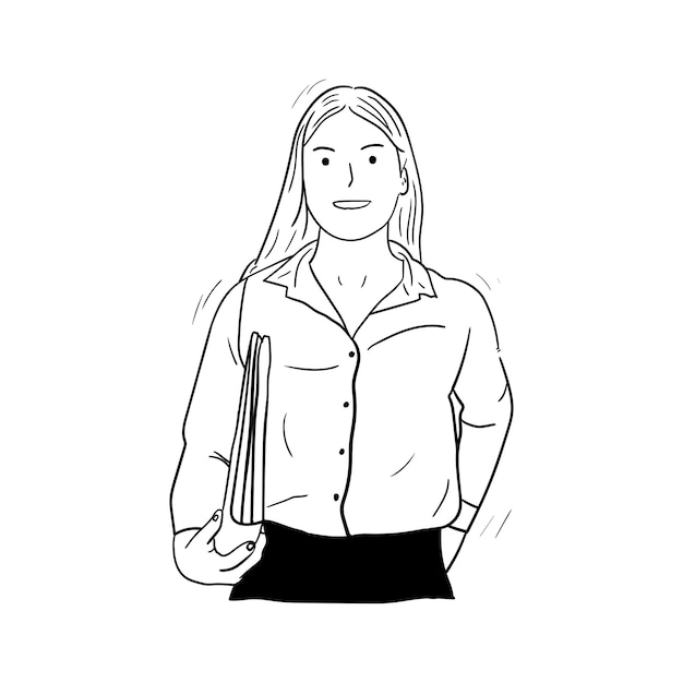 Illustration of career woman at work