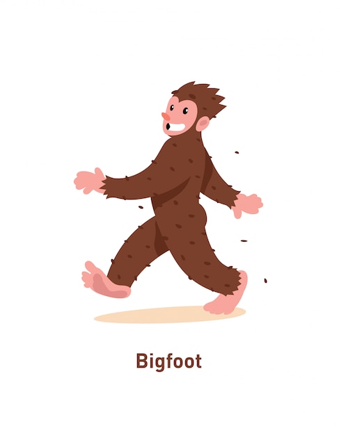 An illustration of a cartoon bigfoot