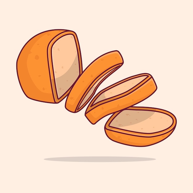 illustration cartoon bread slice