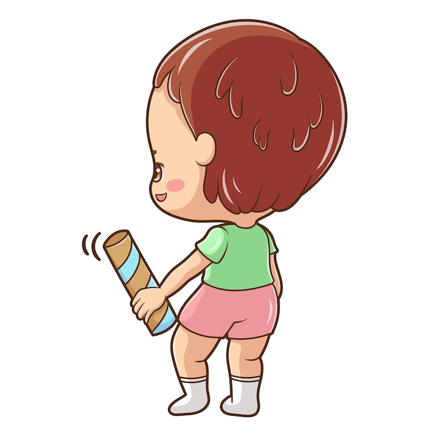 Иллюстрация мультипликационного персонажа ребенка