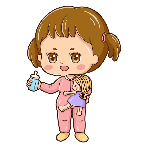 Иллюстрация мультипликационного персонажа ребенка