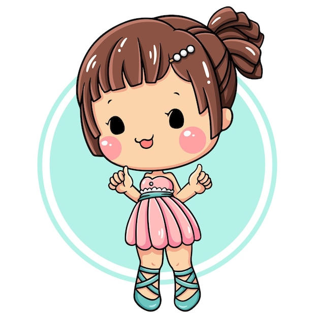 Premium Vector | Illustration Of Cartoon Character Cute Girl