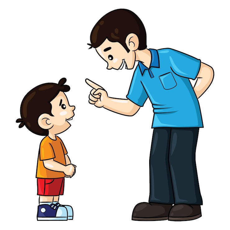 वेक्टर illustration cartoon of cute father advising his son