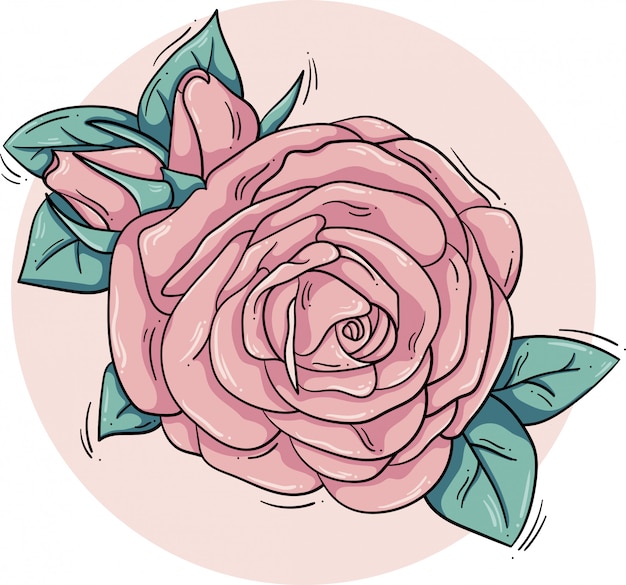 Vector illustration of cartoon flower rose