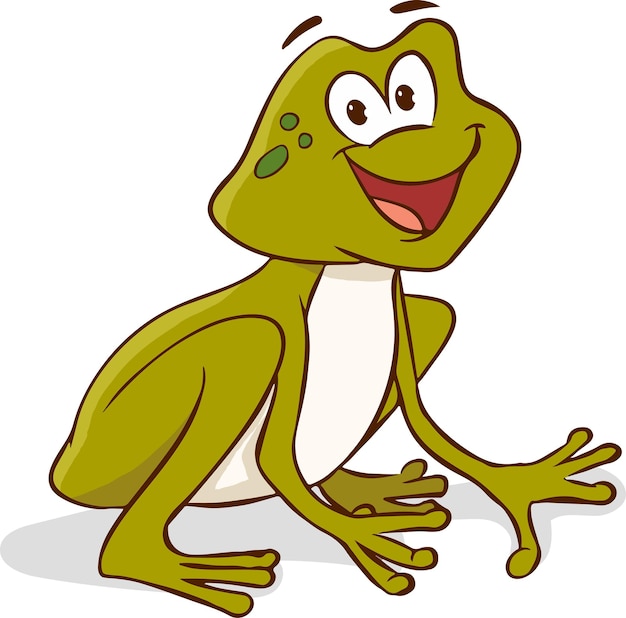 illustration of a cartoon frog on a white background vector illustration