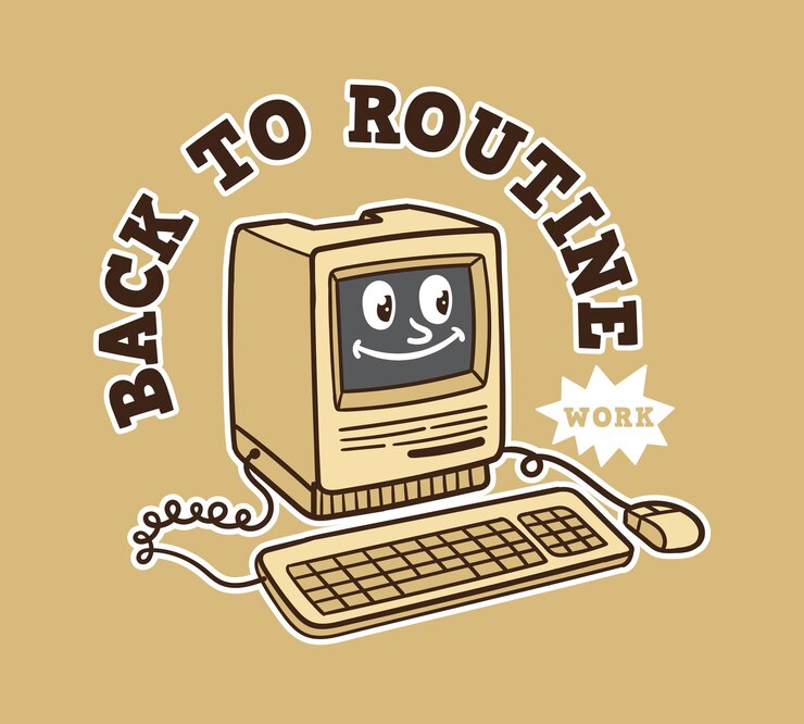 Vector illustration of cartoon old computer with quote text good for t shirt design