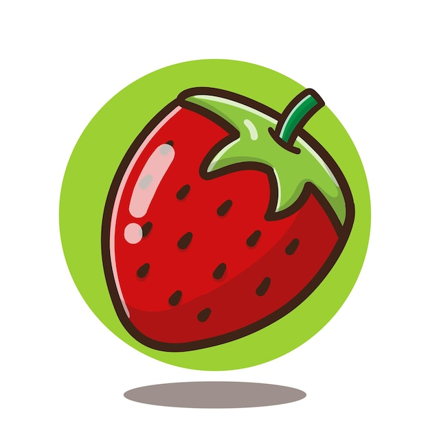 Illustrazione del vettore di frutta fragola cartone animato buono per adesivo, educazione.