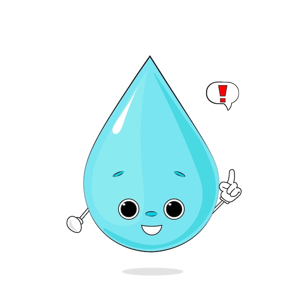 Illustration of cartoon water dropx9