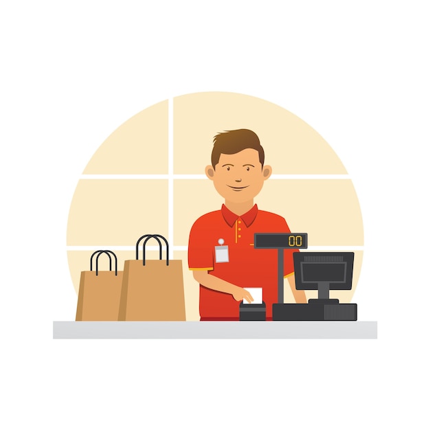 Illustration cashier vector design