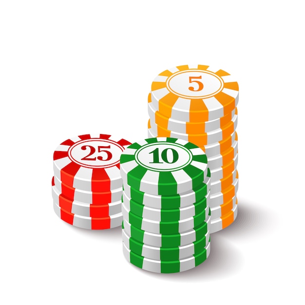 illustration of casino chips on white