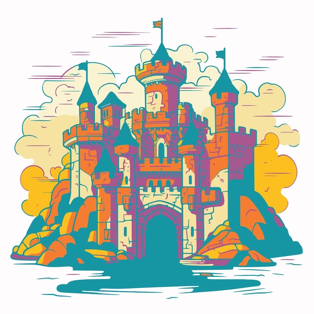 Vettore illustrazione di un castello