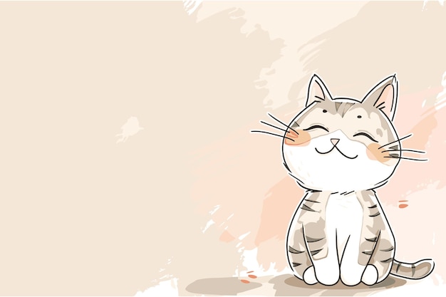 パステル色の猫の背景のイラスト