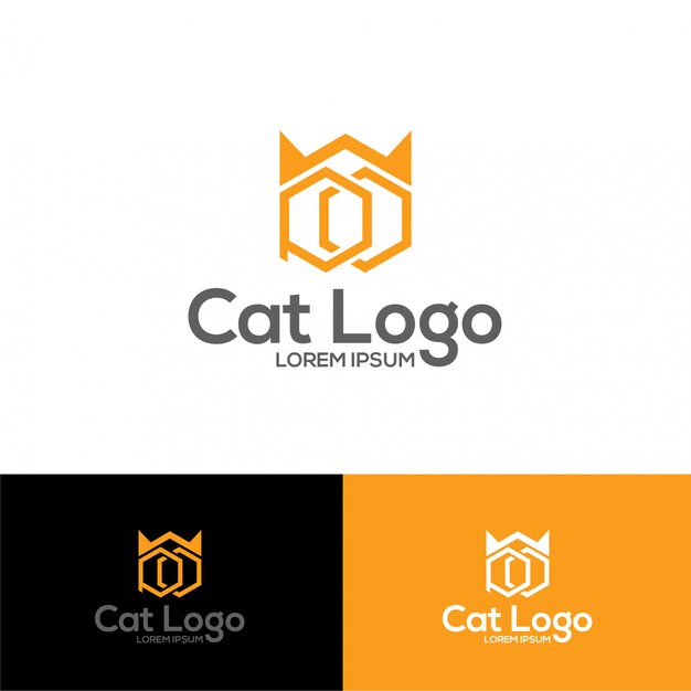 Vettore illustrazione del logo del gatto