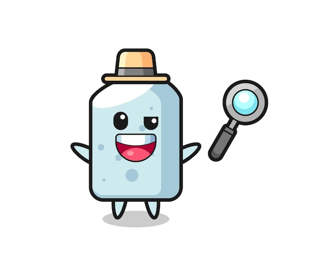 Illustration of the chalk mascot as a detective who manages to solve a case