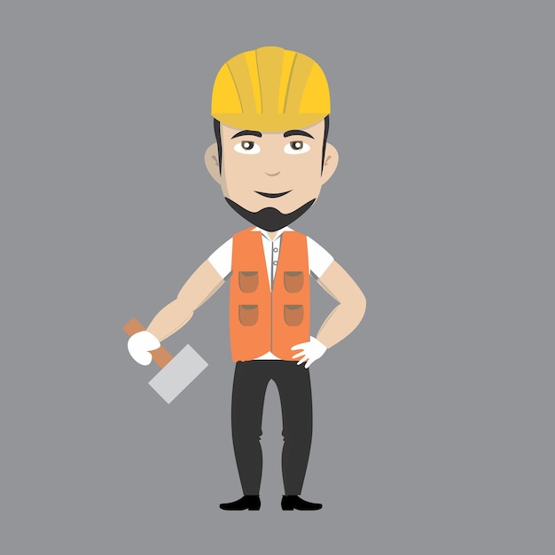 Illustration Character Worker Man Building company