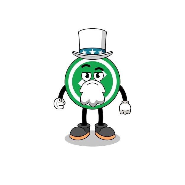 Illustration of check mark cartoon with i want you gesture character design