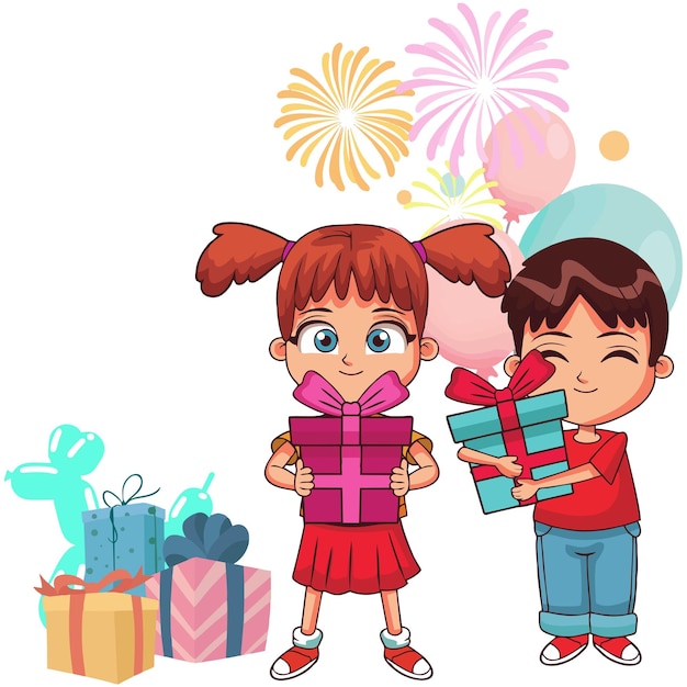 illustration of a cheerful and festive child's birthday