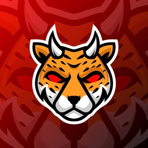 Illustration of a cheetah devil in esport logo style