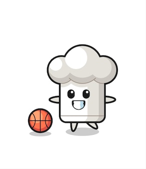 L'illustrazione del fumetto del cappello del cuoco unico sta giocando a basket