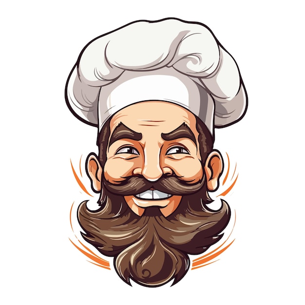 Illustration a chef head cartoon vector