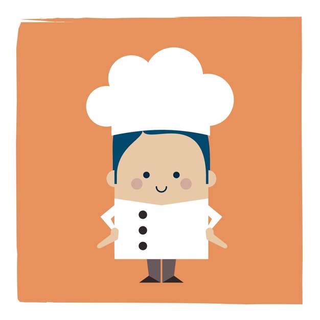 Illustration of chef standing up